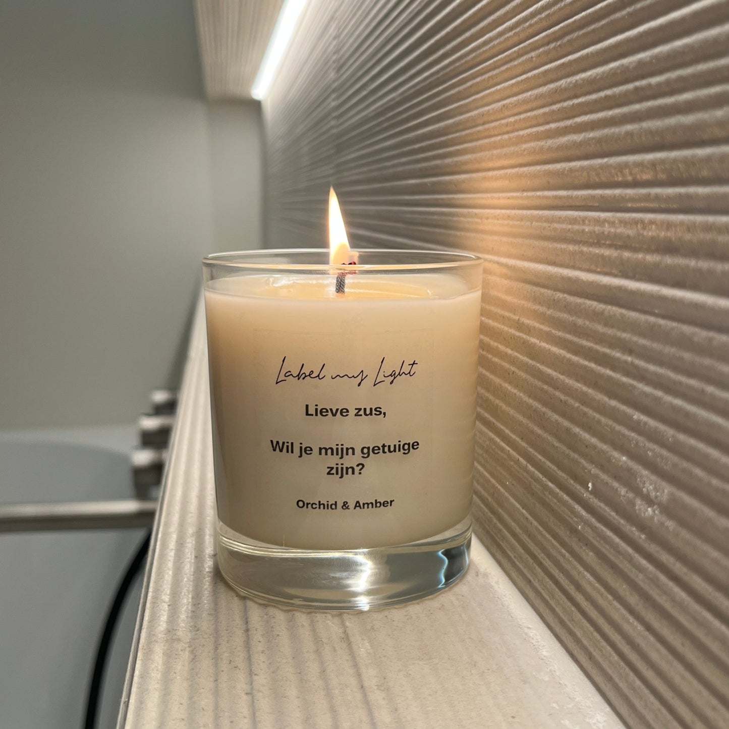 Geurkaars met eigen tekst - Re-use Collectie