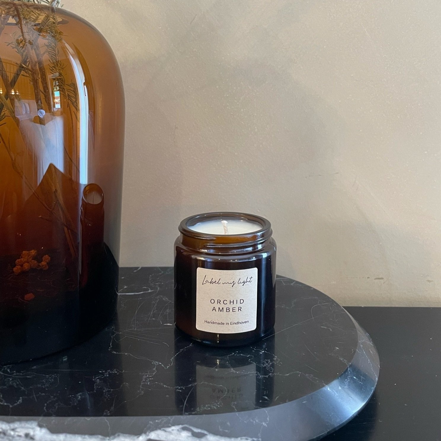 Geurkaars Amber collectie 120ml - 25 uur - Label my Light