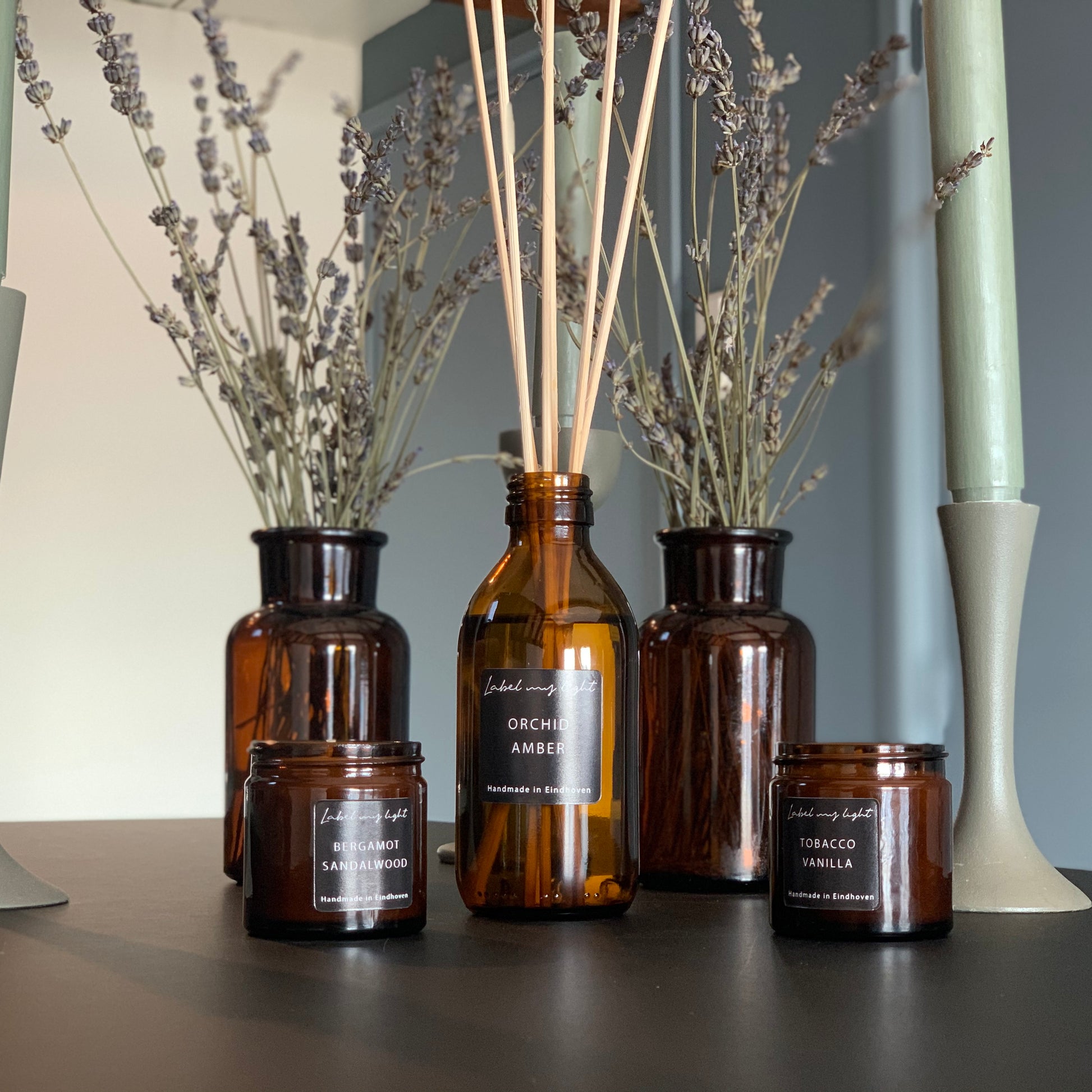 Geurstokjes Amber collectie 200ml - Label my Light