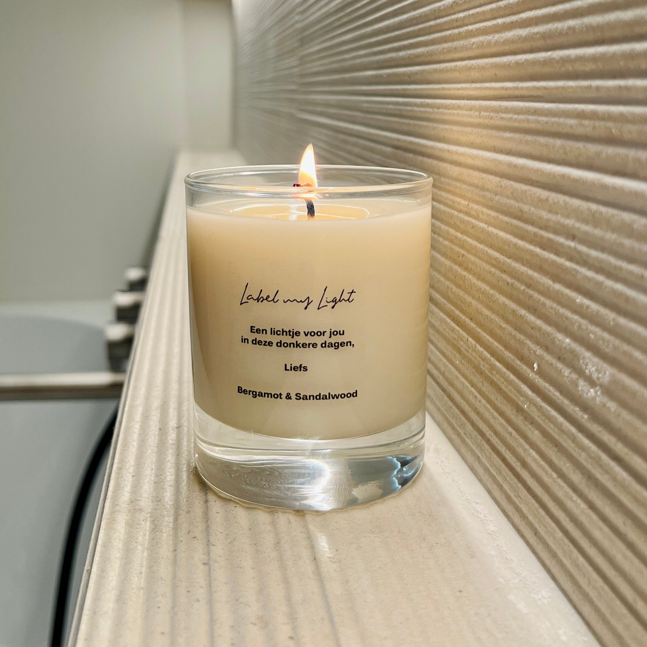 Scented candle with your own text - Re-use Collection – Label my